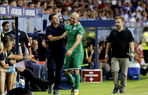 Nordin Amrabat con su entrenador Asier Garitano