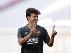 Riqui Puig en un entrenamiento con el Barça