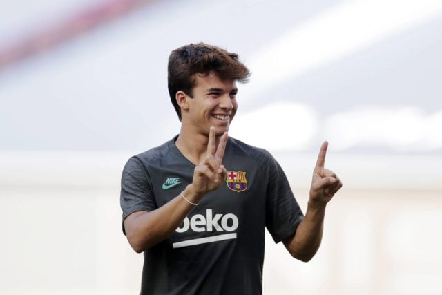 Riqui Puig en un entrenamiento con el Barça