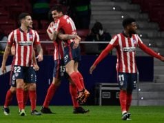 Correa celebra el gol ante el Valencia