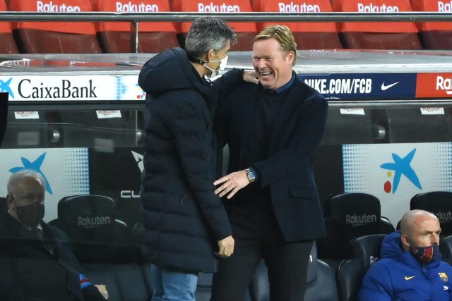 Alguacil y Koeman saludándose en su último encuentro