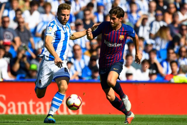 Illarramendi disputa un balón con Sergi Roberto