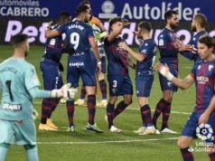 El Huesca celebra un gol