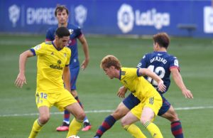 Bodiger en partido contra el Huesca