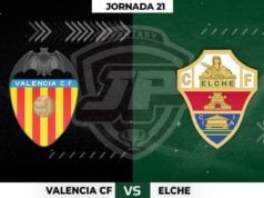 Alineaciones Valencia - Elche Jornada 21