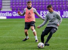 Olaza entrenando con el Valladolid