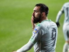 Borja Iglesias celebra un gol