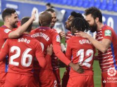 Vico y Quina, comodines del Granada para LaLiga Domingos Quina celebra su gol