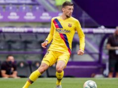 Lenglet, en un partido con el Barcelona