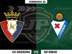 Alineaciones Osasuna - Eibar Jornada 22