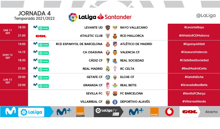 Liga 2021/22 Jº4: Espanyol vs Atlético de Madrid (Domingo 12 Sep./14:00) Horarios-modificados-J4-LaLiga