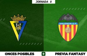 Alineaciones Posibles del Cádiz - Valencia - Jornada 8