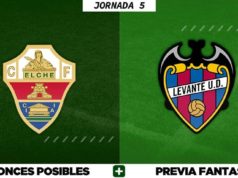 Alineaciones Posibles del Elche - Levante - Jornada 5