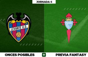 Alineaciones Posibles del Levante - Celta - Jornada 6