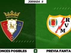 Alineaciones Posibles del Osasuna - Rayo Vallecano - Jornada 8