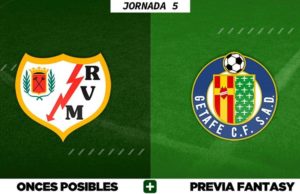 Alineaciones Posibles del Rayo - Getafe - Jornada 5