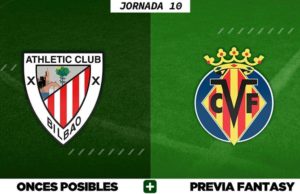 Alineaciones Posibles del Athletic - Villarreal - Jornada 10