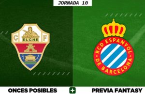 Alineaciones Posibles del Elche - Espanyol - Jornada 10