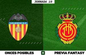 Alineaciones Posibles del Valencia - Mallorca - Jornada 10