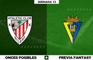 Alineaciones Posibles del Athletic - Cádiz - Jornada 13