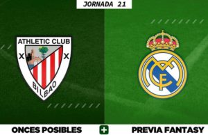 Alineaciones Posibles del Athletic - Real Madrid - Jornada 21