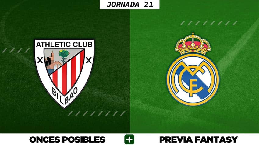 Alineaciones Posibles del Athletic - Real Madrid - Jornada 21