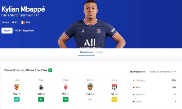 mbappe sorare mbappe - puntuación de sorare