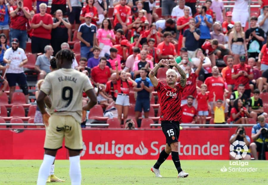 Maffeo celebra su primer gol en el curso 2022/2023