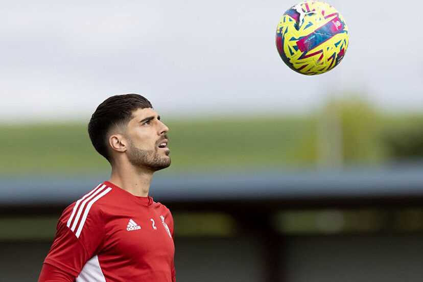 Nacho Vidal en un entrenamiento con Osasuna