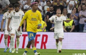 Brahim Díaz celebra un gol con el Real Madrid en La Liga