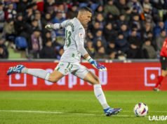 David Soria en un partido de La Liga con el Getafe