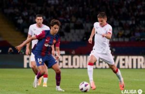 Joao Félix en un partido de Liga con el Barça ante el Athletic Club