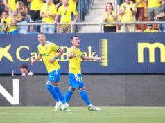 San Emeterio, en un partido de Liga con el Cádiz CF