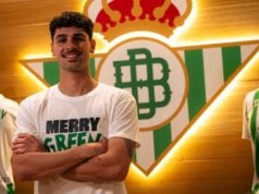 Johnny Cardoso en su presentación como nuevo jugador del Betis