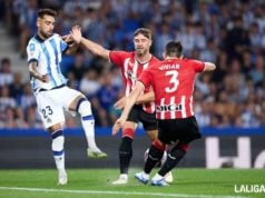 Yeray en un partido de La Liga con el Athletic