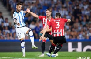 Yeray en un partido de La Liga con el Athletic