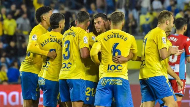 Eric Curbelo, en un partido con Las Palmas de Liga