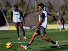 Marvin Park en un entrenamiento con Las Palmas