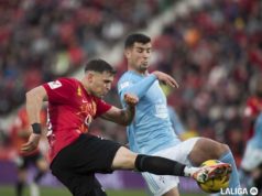 Gio González en un partido de Liga con el Mallorca