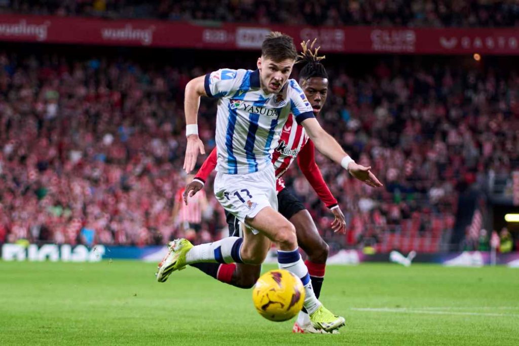 Tierney, en un partido de La Liga con la Real Sociedad