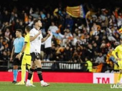 Yaremchuk celebra un gol con el Valencia CF en La Liga EA Sports