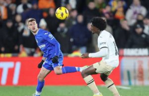 Jordi Martín, en un partido de LaLiga con el Getafe CF