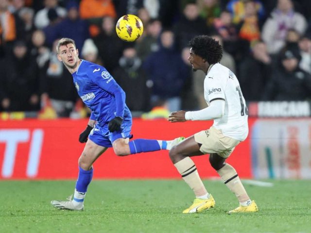 Jordi Martín, en un partido de LaLiga con el Getafe CF