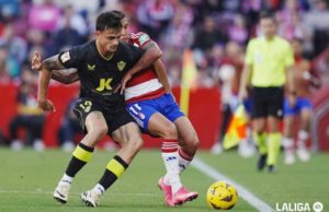 Marc Pubill, en un encuentro de LaLiga ante la UD Almería