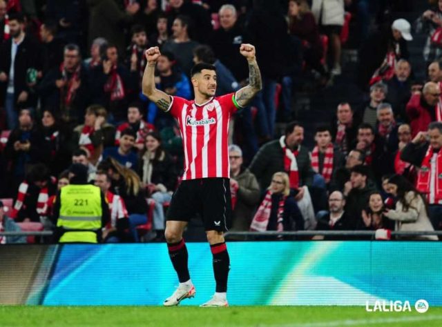 Yuri celebra un gol en LaLiga EA Sports con el Athletic Club