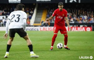 Copete, en un partido de Liga con el RCD Mallorca ante el Valencia CF