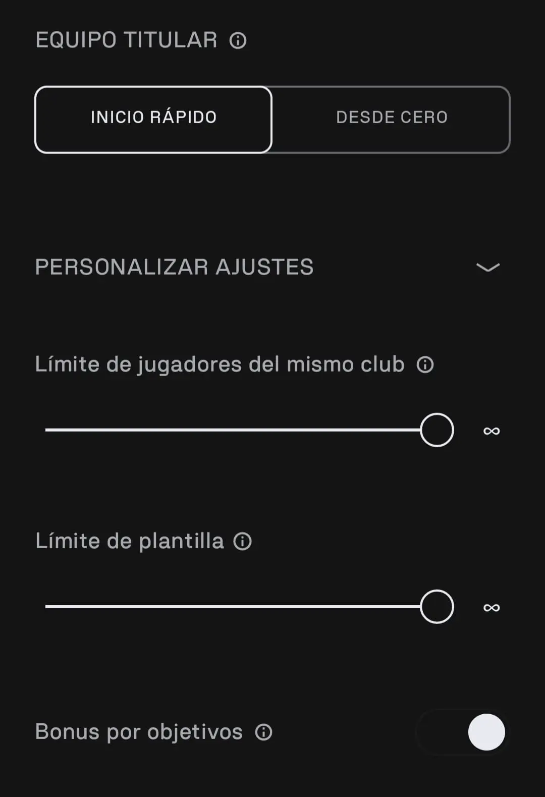ajustes liga kickbase