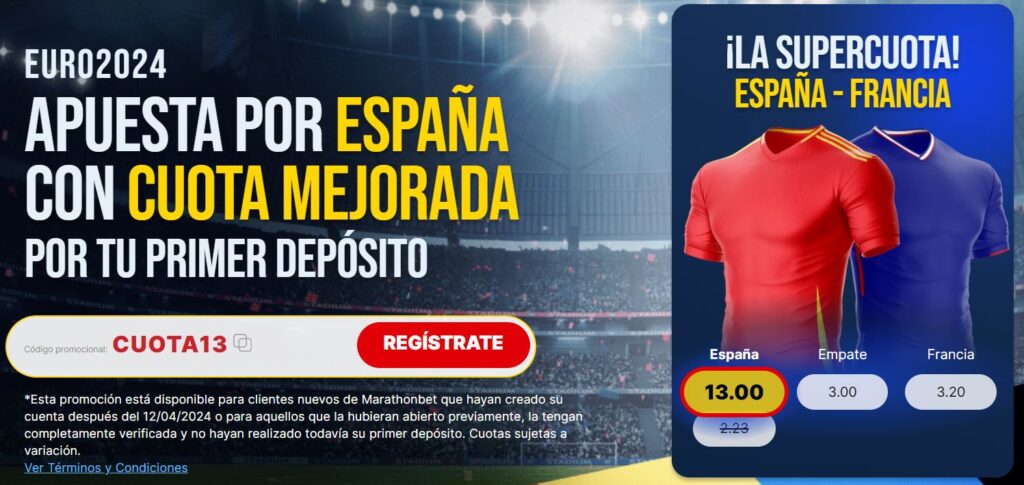 supercuota marathonbet españa - francia