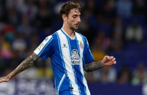 Calero, en un encuentro de LaLiga EA Sports con el Espanyol