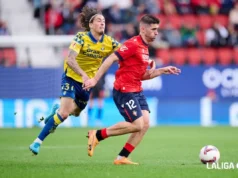 Fábio Silva, en un enfrentamiento de Liga ante Osasuna